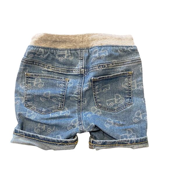 H&M Truck Pattern Denim Shorts Size 12-18 Months - Picture 5 of 6
